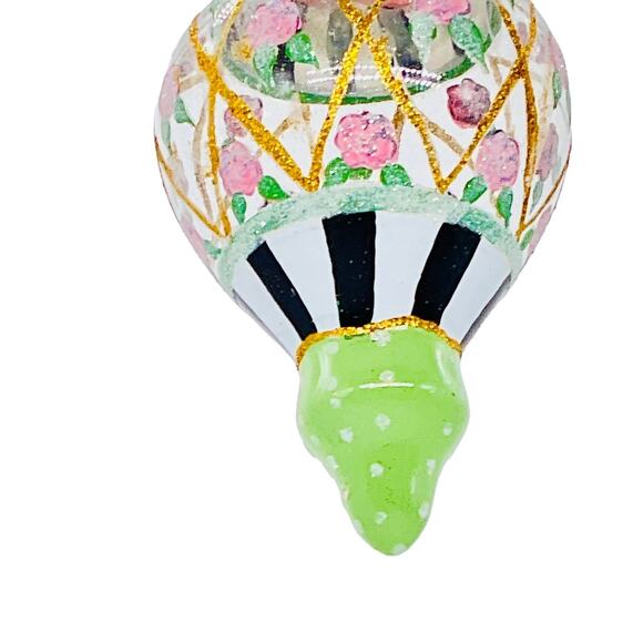 (4) Mackenzie-Childs-style Holiday Ornaments, “Vintage Circus Rose Arbor” - Picture 8 of 12